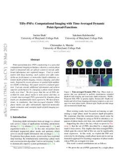 TiDy-PSFs: Computational Imaging with Time-Averaged Dynamic
  Point-Spread-Functions