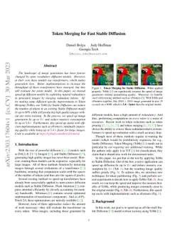 Token Merging for Fast Stable Diffusion