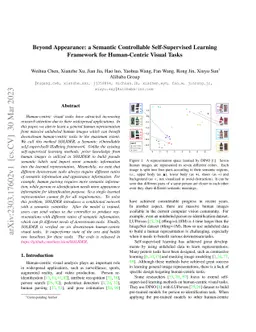 Beyond Appearance: a Semantic Controllable Self-Supervised Learning
  Framework for Human-Centric Visual Tasks