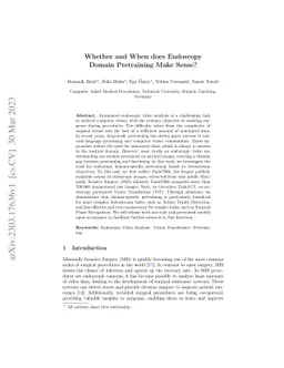 Whether and When does Endoscopy Domain Pretraining Make Sense?