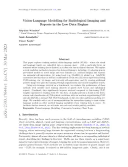 Vision-Language Modelling For Radiological Imaging and Reports In The
  Low Data Regime