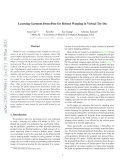 Learning Garment DensePose for Robust Warping in Virtual Try-On