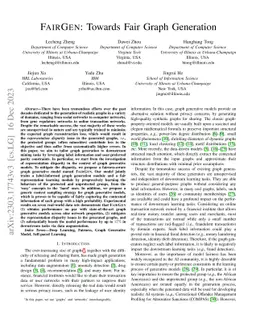 FairGen: Towards Fair Graph Generation