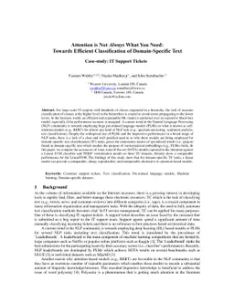 Attention is Not Always What You Need: Towards Efficient Classification
  of Domain-Specific Text