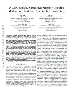 A Slow-Shifting Concerned Machine Learning Method for Short-term Traffic
  Flow Forecasting