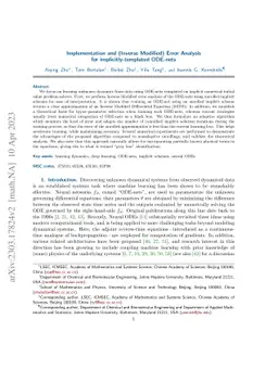 Implementation and (Inverse Modified) Error Analysis for
  implicitly-templated ODE-nets