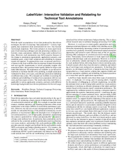 LabelVizier: Interactive Validation and Relabeling for Technical Text
  Annotations