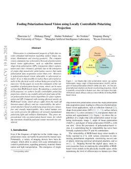 Fooling Polarization-based Vision using Locally Controllable Polarizing
  Projection