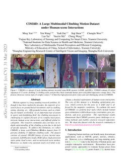 CIMI4D: A Large Multimodal Climbing Motion Dataset under Human-scene
  Interactions