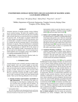 Unsupervised Anomaly Detection and Localization of Machine Audio: A
  GAN-based Approach