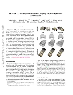 VDN-NeRF: Resolving Shape-Radiance Ambiguity via View-Dependence
  Normalization