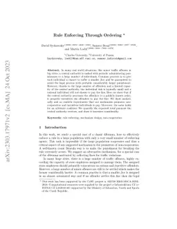 Rule Enforcing Through Ordering