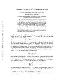 Confidence intervals in monotone regression