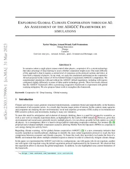 Exploring Global Climate Cooperation through AI: An Assessment of the
  AI4GCC Framework by simulations