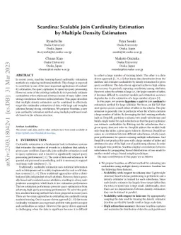 Scardina: Scalable Join Cardinality Estimation by Multiple Density
  Estimators