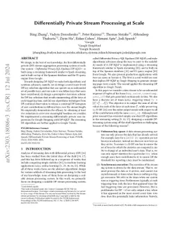 Differentially Private Stream Processing at Scale