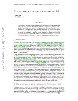 Evaluation Challenges for Geospatial ML