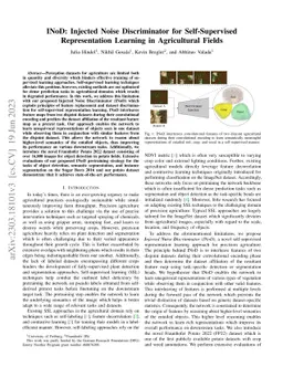 INoD: Injected Noise Discriminator for Self-Supervised Representation
  Learning in Agricultural Fields