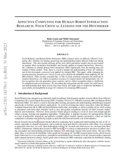 Affective Computing for Human-Robot Interaction Research: Four Critical
  Lessons for the Hitchhiker