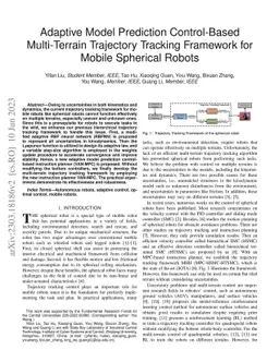 Adaptive Model Prediction Control-Based Multi-Terrain Trajectory
  Tracking Framework for Mobile Spherical Robots