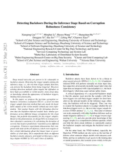 Detecting Backdoors During the Inference Stage Based on Corruption
  Robustness Consistency