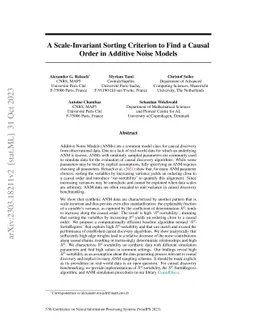 A Scale-Invariant Sorting Criterion to Find a Causal Order in Additive
  Noise Models