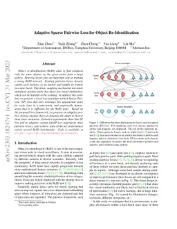 Adaptive Sparse Pairwise Loss for Object Re-Identification