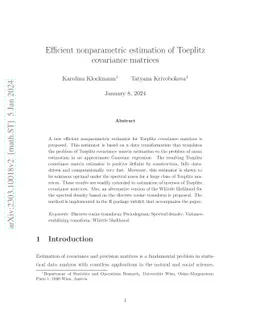 Efficient nonparametric estimation of Toeplitz covariance matrices