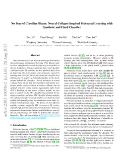 No Fear of Classifier Biases: Neural Collapse Inspired Federated
  Learning with Synthetic and Fixed Classifier