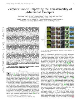 Fuzziness-tuned: Improving the Transferability of Adversarial Examples
