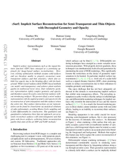 $α$Surf: Implicit Surface Reconstruction for Semi-Transparent and
  Thin Objects with Decoupled Geometry and Opacity