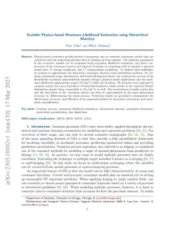 Scalable Physics-based Maximum Likelihood Estimation using Hierarchical
  Matrices
