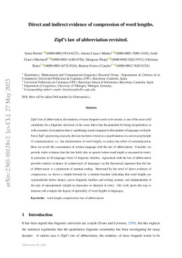Direct and indirect evidence of compression of word lengths. Zipf's law
  of abbreviation revisited