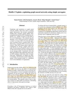 Distill n' Explain: explaining graph neural networks using simple
  surrogates