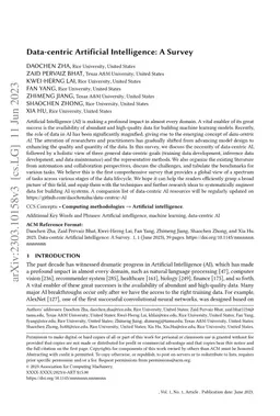 Data-centric Artificial Intelligence: A Survey