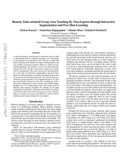 Remote Task-oriented Grasp Area Teaching By Non-Experts through
  Interactive Segmentation and Few-Shot Learning
