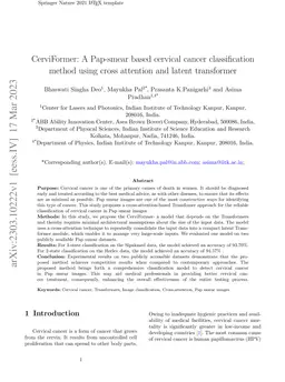 CerviFormer: A Pap-smear based cervical cancer classification method
  using cross attention and latent transformer