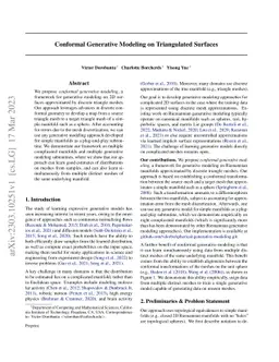 Conformal Generative Modeling on Triangulated Surfaces