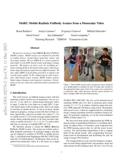 MoRF: Mobile Realistic Fullbody Avatars from a Monocular Video