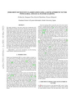 Zero-shot Sound Event Classification Using a Sound Attribute Vector with
  Global and Local Feature Learning