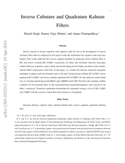 Inverse Cubature and Quadrature Kalman filters