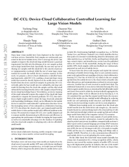 DC-CCL: Device-Cloud Collaborative Controlled Learning for Large Vision
  Models