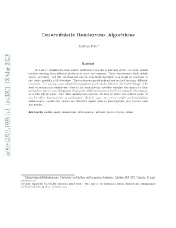 Deterministic Rendezvous Algorithms