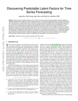 Discovering Predictable Latent Factors for Time Series Forecasting