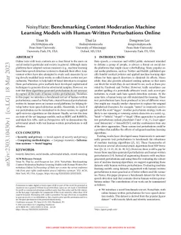 NoisyHate: Mining Online Human-Written Perturbations for Realistic Robustness Benchmarking of Content Moderation Models