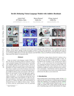 DeAR: Debiasing Vision-Language Models with Additive Residuals