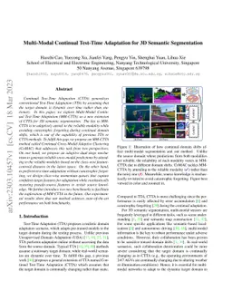 Multi-Modal Continual Test-Time Adaptation for 3D Semantic Segmentation