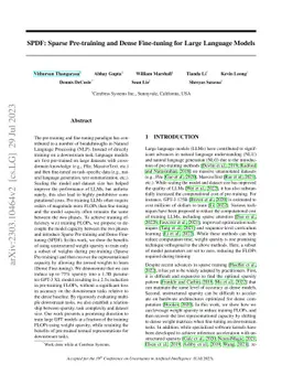 SPDF: Sparse Pre-training and Dense Fine-tuning for Large Language
  Models