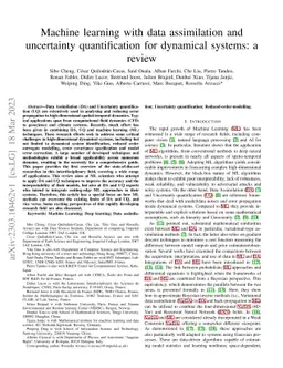 Machine learning with data assimilation and uncertainty quantification
  for dynamical systems: a review