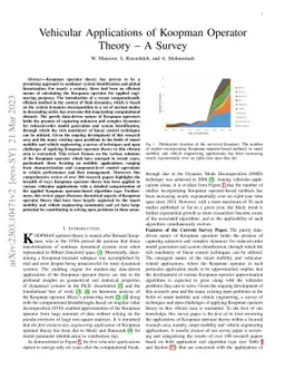 Vehicular Applications of Koopman Operator Theory -- A Survey